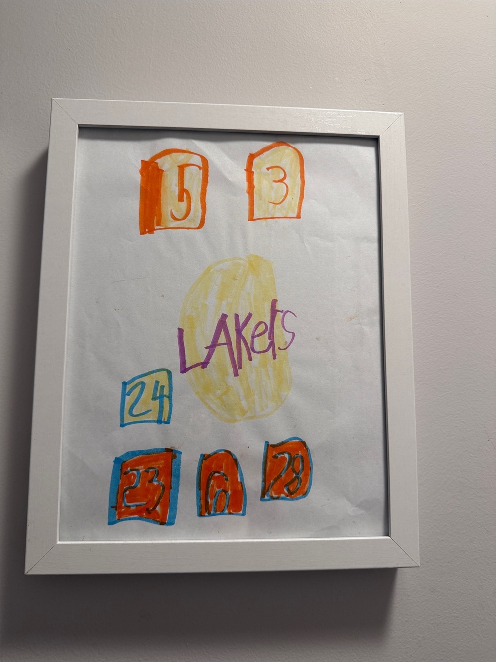 White Frame with storage for easy interchangeable displays